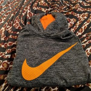 Sz 7  Nike Dri-Fit Gray Orange Hoodie